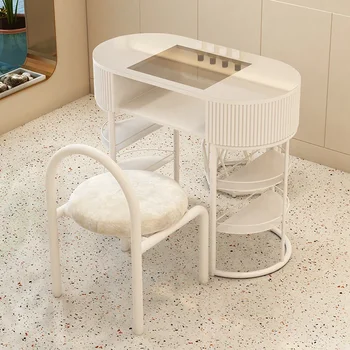 Современный простой стол для ногтей Изголовья гостиных Профессиональный маникюрный стол Дизайнер Роскошная мебель для салона красоты Mesa