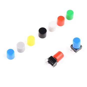  70 шт./лот 7 цветных тактильных колпачков кнопок пластиковая шляпа для 6 * 6 мм микро тактовый переключатель для Arduino