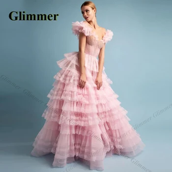  Glimmer Изысканные многослойные вечерние платья из тюля Вечерние платья для выпускного вечера на заказ Celebrity Vestidos Fiesta Gala Robes De Soiree