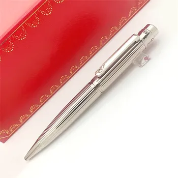   Роскошная шариковая ручка Ca с дизайном ногтей Цельнометаллическая серебряная полоса Офисная школьная канцелярия Письменные ручки Подарок