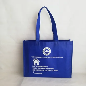  оптовые продажи 1000 шт./лот Royal Blue Изготовленная на заказ нетканая сумка-тоут многоразовая продуктовая сумка с логотипом для нового магазина Brand Market Promotion Event