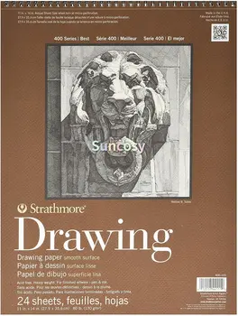  Strathmore 400-105 Серия 400, гладкая поверхность, 11''x14'', 24 листа, для освоения техники рисования пером и тушью