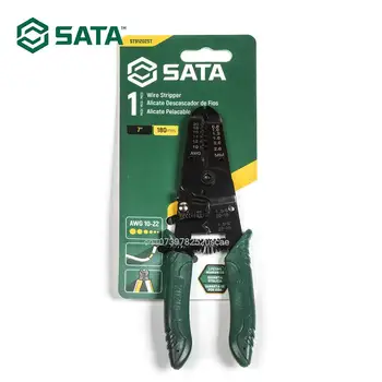  SATA 7-дюймовые плоскогубцы для зачистки проводов и резаки с зелеными рукоятками и точным штифтом для зачистки проводов - 91202