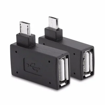  Микроадаптер USB 2.0 «мама-папа» Micro OTG Блок питания 2018 Порт 90 градусов влево 90 Прямоугольные адаптеры USB OTG