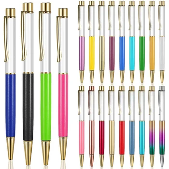  22 красочные пустые трубки плавающие ручки DIY, металлические ручки, создание ваших любимых жидких песочных ручек для многих случаев