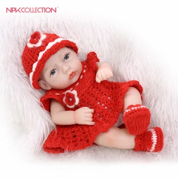  NPK 10 дюймов Прекрасный Mini Reborn Babies Boy Реалистичный Реалистичный Полный Винил Ручной Работы Новорожденный Baby Doll Для Детей