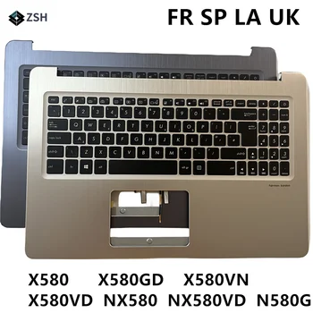  Великобритания Латинская Испанская Французская Клавиатура Для ASUS Vivobook Pro X580 X580GD X580VN X580VD N580 N580GD Клавиатура с подсветкой Клавиатура C