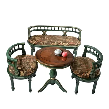   Угловой стол из массива дерева в американском стиле Гостиная Диван Приставной столик Маленькая квартира