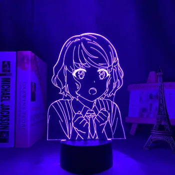  аниме 3d лампа негодяй не мечтает о девушке-кролике Senpai светодиодный ночник для декора комнаты ночник подарок томоэ кога неоновый свет