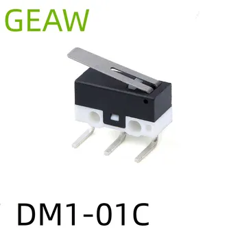  10 шт. 3-контактный микропереключатель DM1-01C изогнутый на 90 градусов небольшой толчковый чувствительный переключатель защита устойчивый переключатель