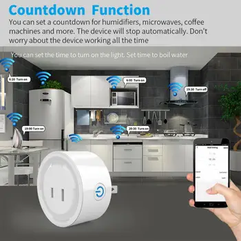  1-6 шт. 10 А WiFi Умная розетка Таймер Функция JP Plug Tuya Smart Life App Control Голосовое управление работает с Alexa Google Home