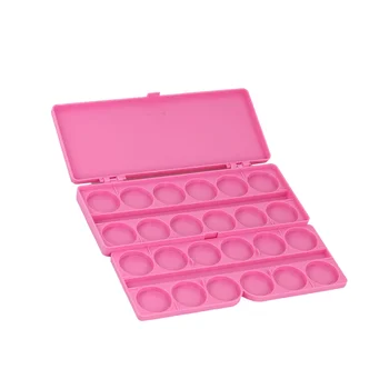  Маникюрная картина Коробка Акварельный лоток для рисования Гуашь Лоток для смешивания пигментов Пластиковая коробка для хранения Розовый