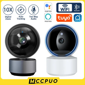  Mccpuo 5MP PTZ WIFI Камера 10-кратный цифровой зум AI Отслеживание человека Внутренняя безопасность Видеонаблюдение IP-камера Tuya Smart Life