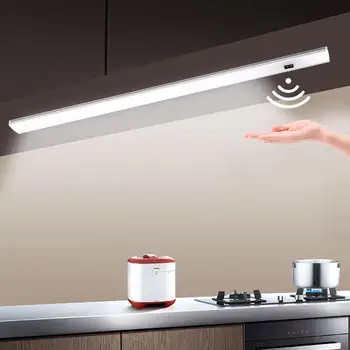  Кухонная лампа Светодиодный светильник для шкафа от 220 В до 12 В Светодиодный свет Датчик ручной развертки Индукционный свет Светодиоды для гардероба Lampki armario gabinete