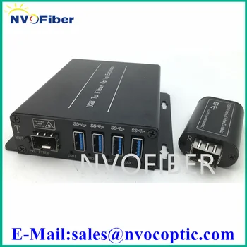  4-портовый удлинитель USB 3.0 по оптоволоконному кабелю до 300 Мбит/с на 2-жильном одномодовом волокне с дуплексным приемопередатчиком LC SFP 10G