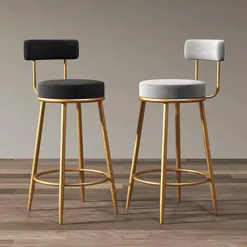  Роскошный бар Офисные обеденные стулья Дизайн Современный скандинавский минималистский стул Gold Outdoor Taburetes De Bar Мебель для бара WXH15XP