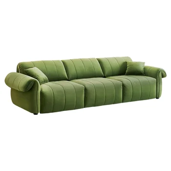   Диван Большой и маленький квартирный тип Темно-зеленый фланелевый многофункциональный электрический диван-кровать