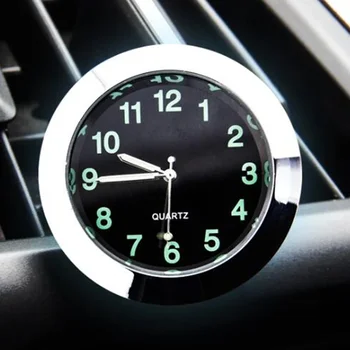  EAFC Автомобильный стайлинг Авто Вентиляционное отверстие Кварцевые часы Авто Интерьер Часы Мини Светящаяся Цифровая Указка Стильные Украшения Украшения