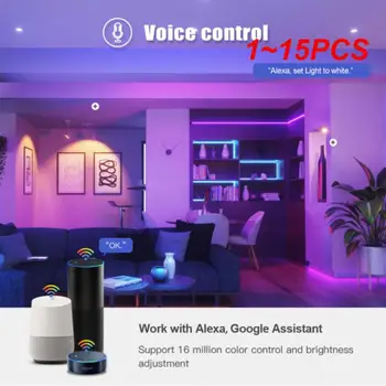 1 ~ 15 шт. Tuya 15 Вт WiFi умная домашняя лампочка, светодиодная лампа E27 RGB с регулируемой яркостью с помощью приложения Smart Life, голосовое управление для Google Home, Alexa