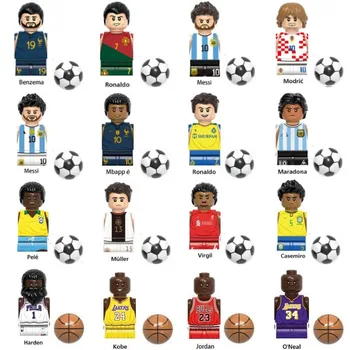  Новые персонажи серии MOC Football Star Мини-фигурки баскетбола Звездные строительные блоки Детские игрушки для подарков