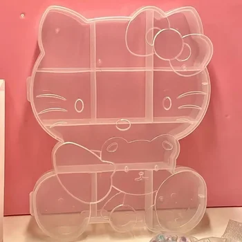  Hello Kitty Пластиковая коробка для хранения ювелирных изделий для ожерелья Серьги Таблетки Органайзер Бусины для ногтей Бриллианты Горный хрусталь Подвески Чехол Игрушка Подарок