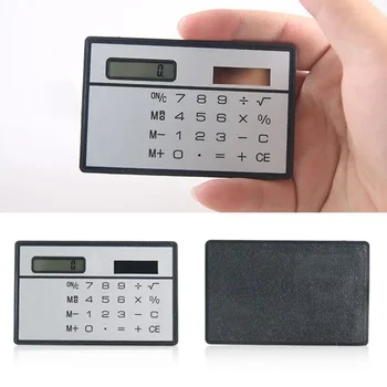   1 шт. Мини-калькулятор Ультратонкий размер кредитной карты 8-значный портативный карманный калькулятор на солнечных батареях Офисные школьные принадлежности