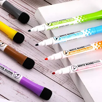  8 Pack Dry Erase Low Odor Dry Guard Ink Маркеры для белой доски, разные цвета для написания толстых или тонких линий