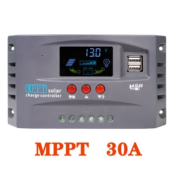  Солнечный контроллер MPPT 30 А 20 А 10 А Двойной USB ЖК-дисплей 12 В 24 В Автоматический регулятор зарядного устройства для солнечных батарей с инструментами