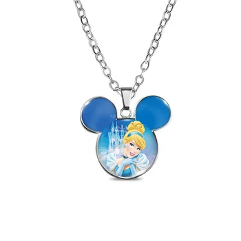  Disney Белоснежное ожерелье Милый мультяшный персонаж принцесса Эльза Сумка Драгоценный кулон Свитер Украшение Подарки на день рождения для детей