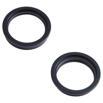  2 шт. Задняя камера Стеклянный объектив Металлический внешний защитный кольцо для iPhone 13 mini(черный)