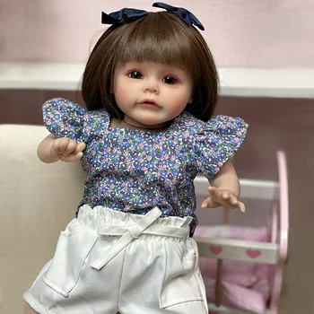  18-дюймовый Reborn Todder Bebe Reborn Виниловая кукла ручной работы для новорожденных девочек с 3D-краской кожи и красивой одеждой и куклой Samll