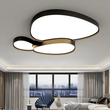 Nordic Fashion Светодиодные потолочные светильники с регулируемой яркостью Черный белый для гостиной, спальни, ванной комнаты, домашнего декора, внутреннего освещения, люстрирующего светильника