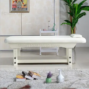  Европейский массажный стол из массива дерева Салон красоты Специальные кровати для красоты Домашняя многофункциональная массажная кровать Массажные кровати для тела СПА