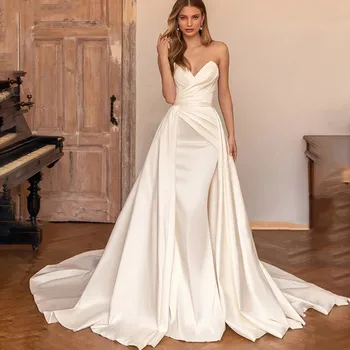  LoveDress Элегантное свадебное платье русалки Съемный шлейф с открытыми плечами 2023 Свадебное платье Сексуальное свадебное платье с V-образным вырезом Robe De Mariée