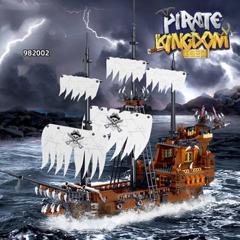  Исторический пиратский корабль MOC 982002 Пиратское королевство Странник Модель 1171PCS Строительные блоки Кирпичные игрушки для взрослых детей Детский подарок