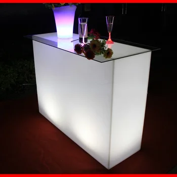   Светодиодный счетчик Простая пластиковая барная мебель для отдыха Прямоугольный стол для дома Высокий барный стол