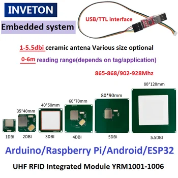  Arduino UHF RFID считыватель Модуль TTL с антенной 1-5,5 дБи Контроль доступа Интегрированный модуль Считыватель карт RFID Writer