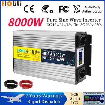  8000 Вт Pure Sinus Wave Power Inverter DC 12 В 24 В 48 В в переменный ток 220 В 230 В Преобразователь Солнечная автономная сеть Инверторы 50 Гц 60 Гц Автомобильный трансформатор