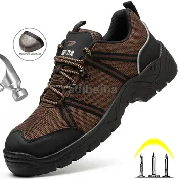  2022 Новая рабочая защитная обувь для мужчин Неразрушимая обувь Антистатические рабочие ботинки Противоударная промышленная рабочая обувь Кроссовки