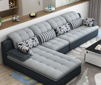  Комбинация тканевого дивана, современная маленькая гостиная, благородная наложница, съемный и моющийся скандинавский латекс
