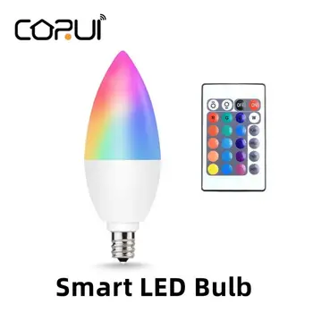 CORUI E14 / E122 / B22 Светодиодная лампа для свечей Умная внутренняя неоновая вывеска RGB Лампы Лампы с регулируемой яркостью Лампа Домашнее освещение Пульт дистанционного управления