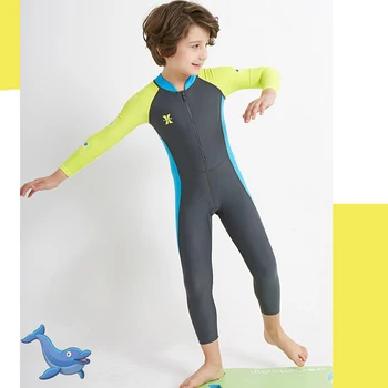 Детская одежда для дайвинга для серфинга Цельный купальник для серфинга с длинными рукавами Защита от ультрафиолета с застежкой-молнией Прочное снаряжение для водных видов спорта