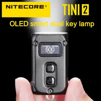  TINI2 500 люмен Интеллектуальная двухъядерная подсветка для ключей OLED, технология APC Sleep, длительный режим ожидания, зарядка через USB Type-C