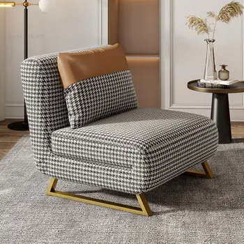 Nordic Leisure Одноместный диван Гусиная лапка Стулья для гостиной Дизайнерское кресло Мебель для гостиной Ленивый балкон Складной диван-кровать