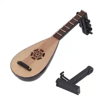  Модель лютни Украшения Симуляция Пипа Китайская гитара Струнный инструмент Декор Миниатюрные музыкальные инструменты для кукольного домика