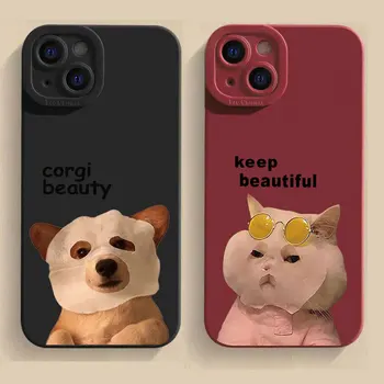  Симпатичная маска Кошка Собака Чехол для телефона для Xiaomi 13 12 12T 11T Pro Poco X3 NFC GT X4 Pro X5 M5 M4 M3 Mi 11 Lite 10T Мягкая задняя крышка