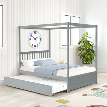  Полноценная кровать с двойной раскладкой для серого цвета Простота сборки для мебели для спальни в помещении
