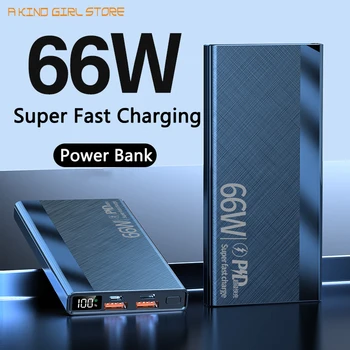 30000 мАч Внешний аккумулятор 66 Вт Супер быстрая зарядка для iPhone 13 14 Pro Huawei Xiaomi Samsung PD 20 Вт Внешнее зарядное устройство Powerbank