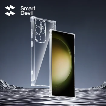  Чехол на бампер SmartDevil для Samsung Galaxy S23 Ультрапрозрачный мягкий черный чехол для Samsung S23 Plus Подушка безопасности Anti Drop Protectio