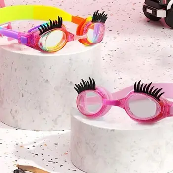  Силиконовые детские очки для плавания с ресницами Симпатичные ПК Водонепроницаемые очки для плавания HD Очки для ресниц с защитой от запотевания